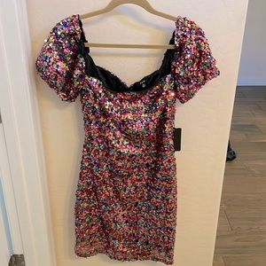 Multicolor sequin party dress